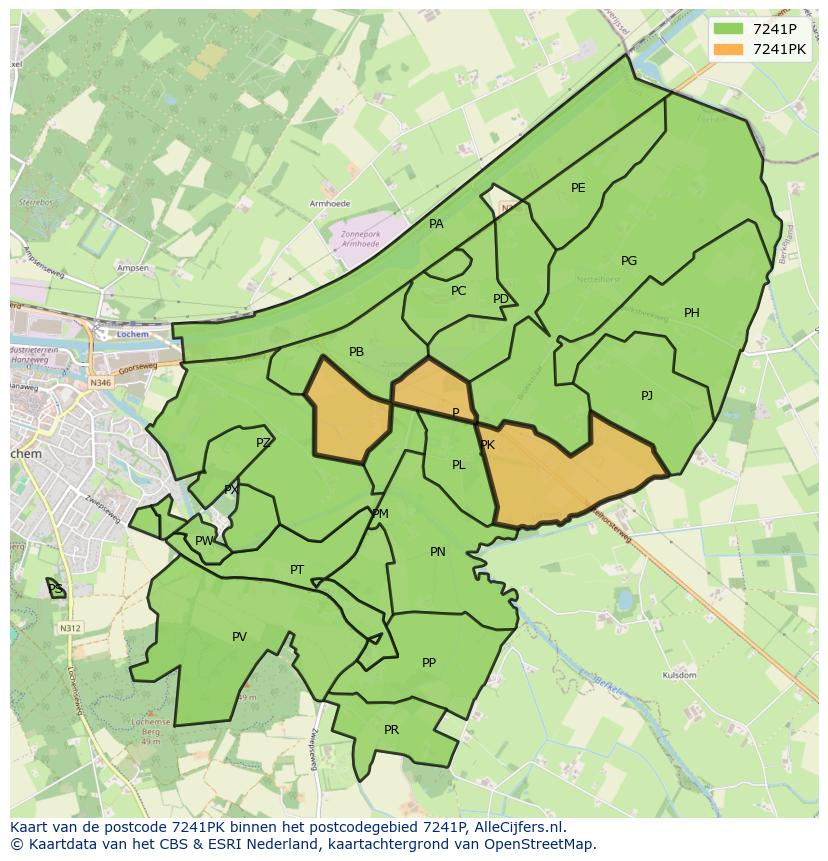 Afbeelding van het postcodegebied 7241 PK op de kaart.