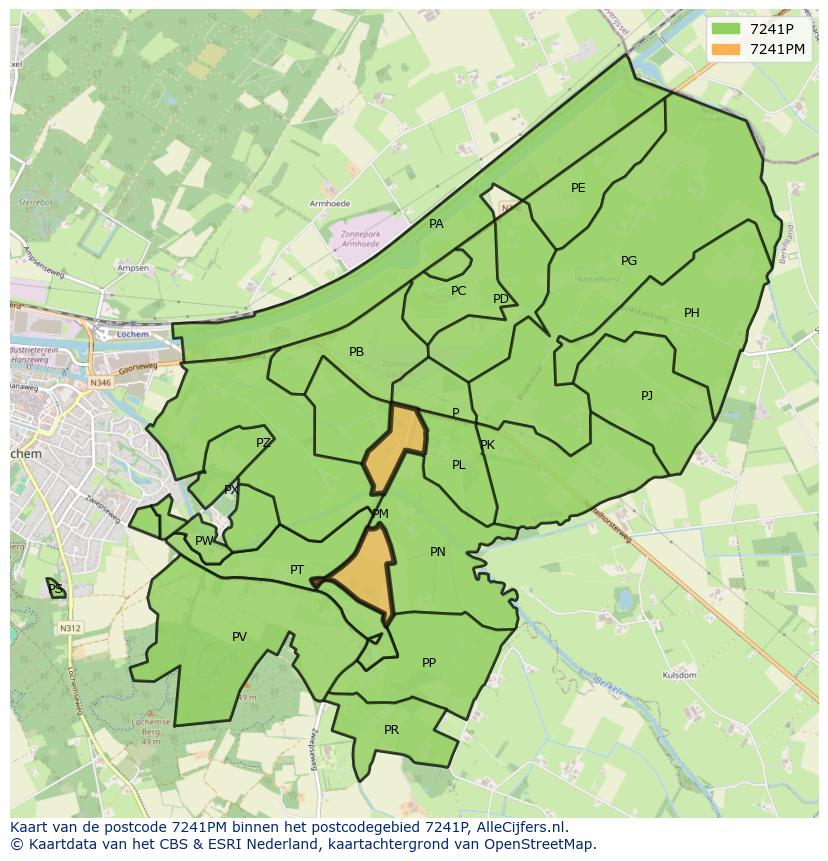 Afbeelding van het postcodegebied 7241 PM op de kaart.