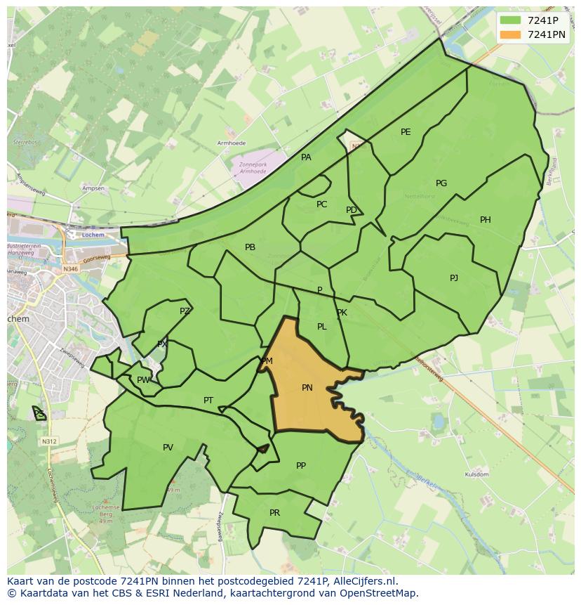 Afbeelding van het postcodegebied 7241 PN op de kaart.