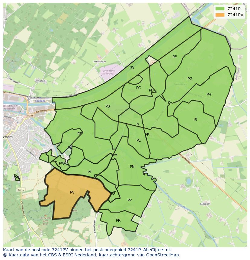 Afbeelding van het postcodegebied 7241 PV op de kaart.