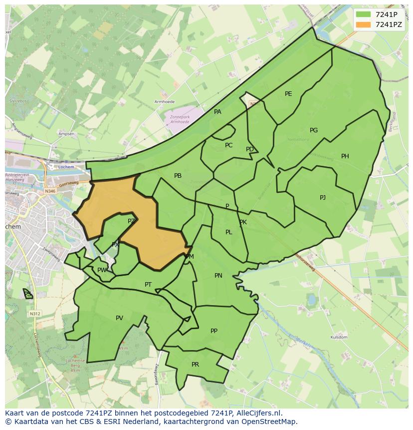 Afbeelding van het postcodegebied 7241 PZ op de kaart.