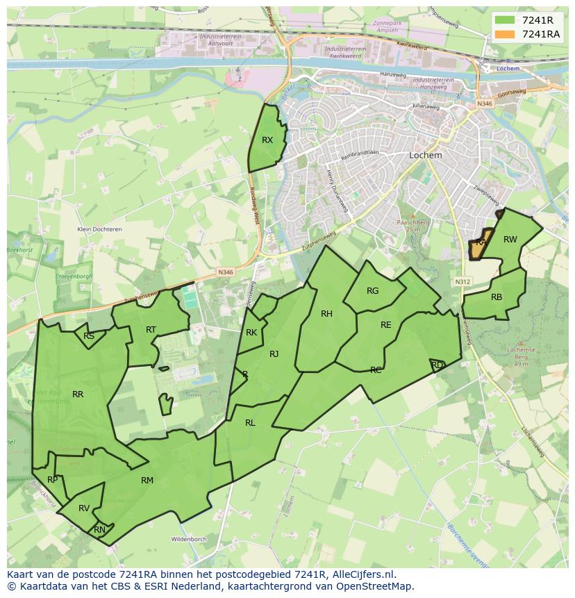 Afbeelding van het postcodegebied 7241 RA op de kaart.