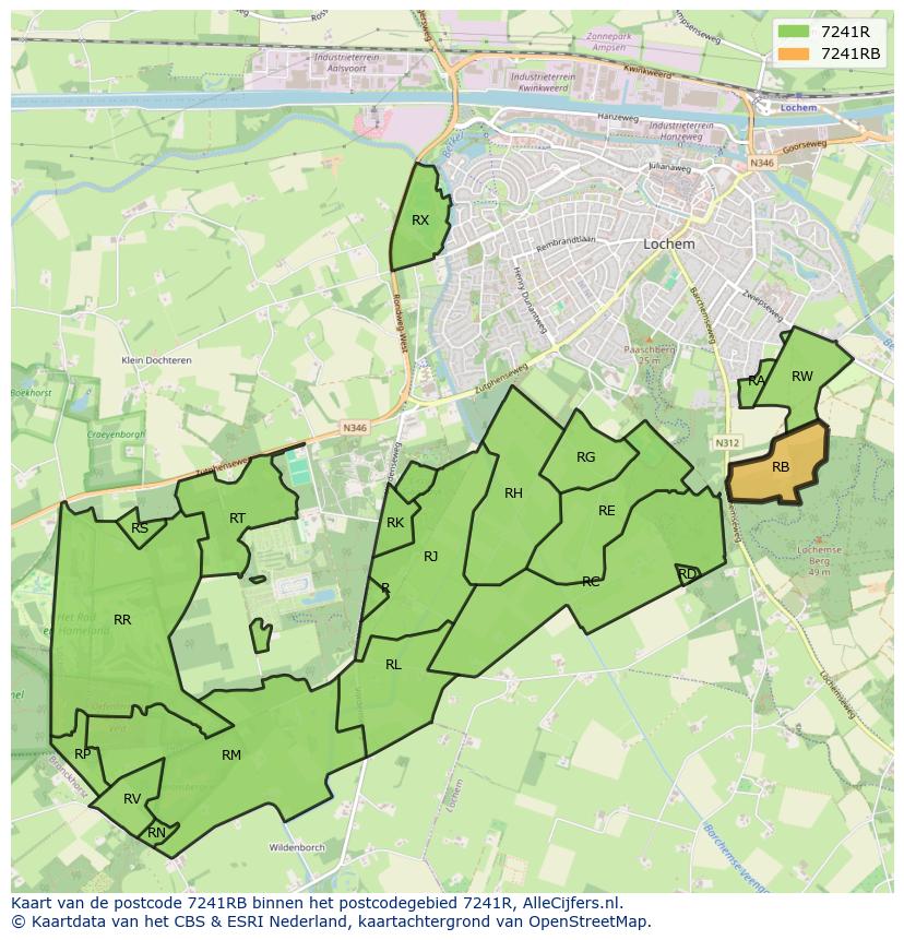 Afbeelding van het postcodegebied 7241 RB op de kaart.