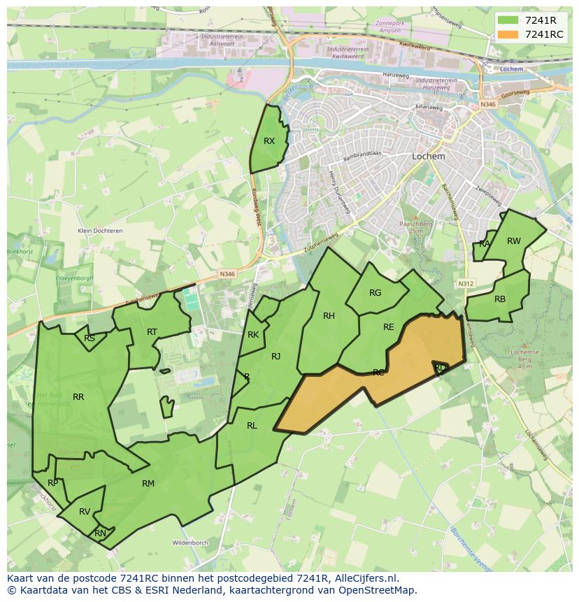 Afbeelding van het postcodegebied 7241 RC op de kaart.