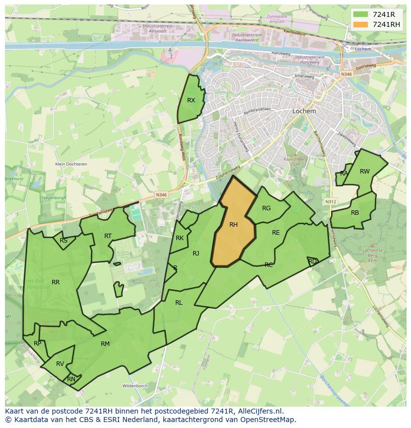 Afbeelding van het postcodegebied 7241 RH op de kaart.