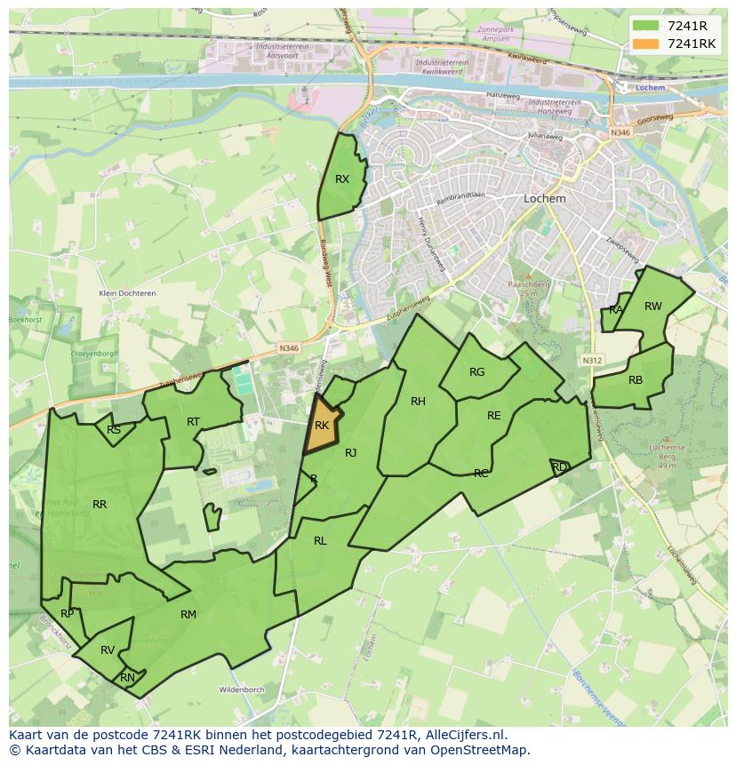 Afbeelding van het postcodegebied 7241 RK op de kaart.