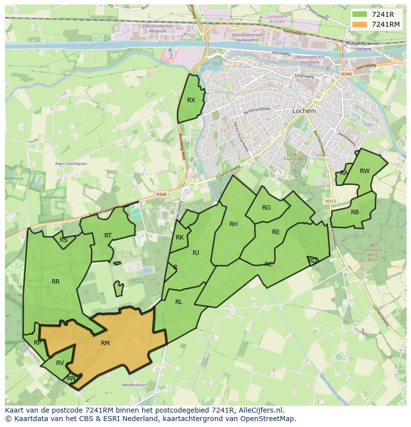 Afbeelding van het postcodegebied 7241 RM op de kaart.