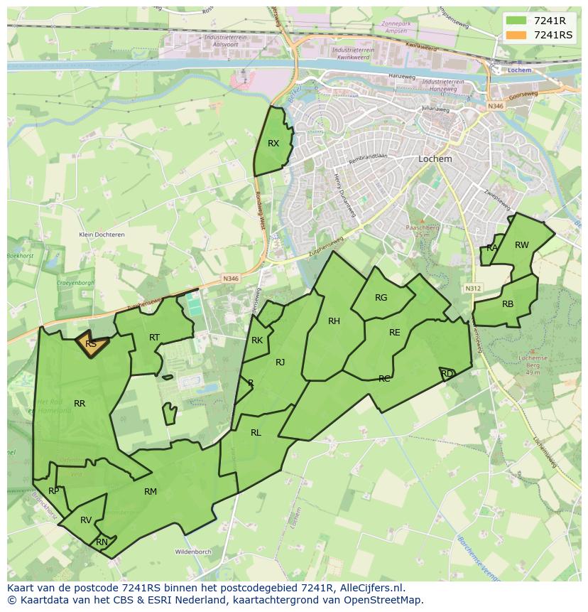 Afbeelding van het postcodegebied 7241 RS op de kaart.