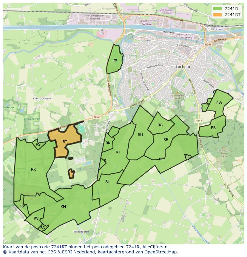 Afbeelding van het postcodegebied 7241 RT op de kaart.