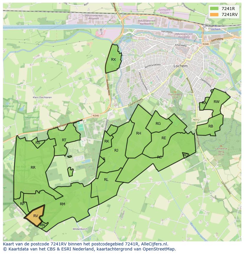 Afbeelding van het postcodegebied 7241 RV op de kaart.