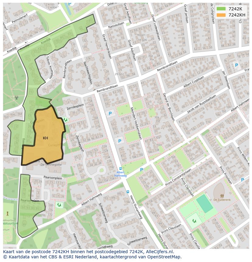 Afbeelding van het postcodegebied 7242 KH op de kaart.