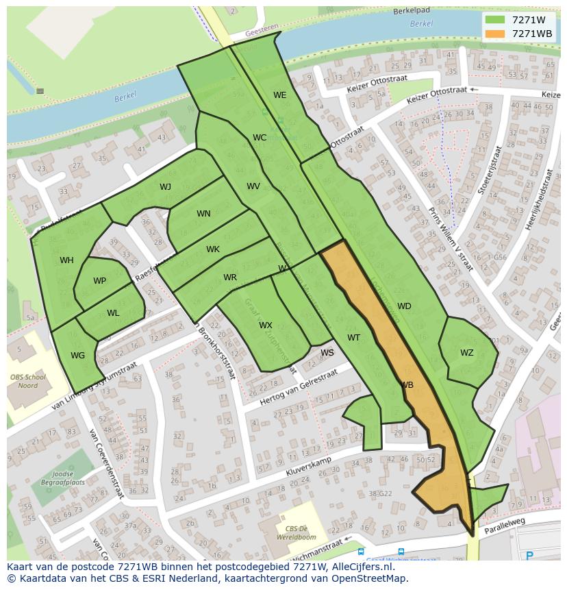 Afbeelding van het postcodegebied 7271 WB op de kaart.