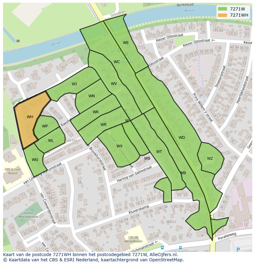 Afbeelding van het postcodegebied 7271 WH op de kaart.