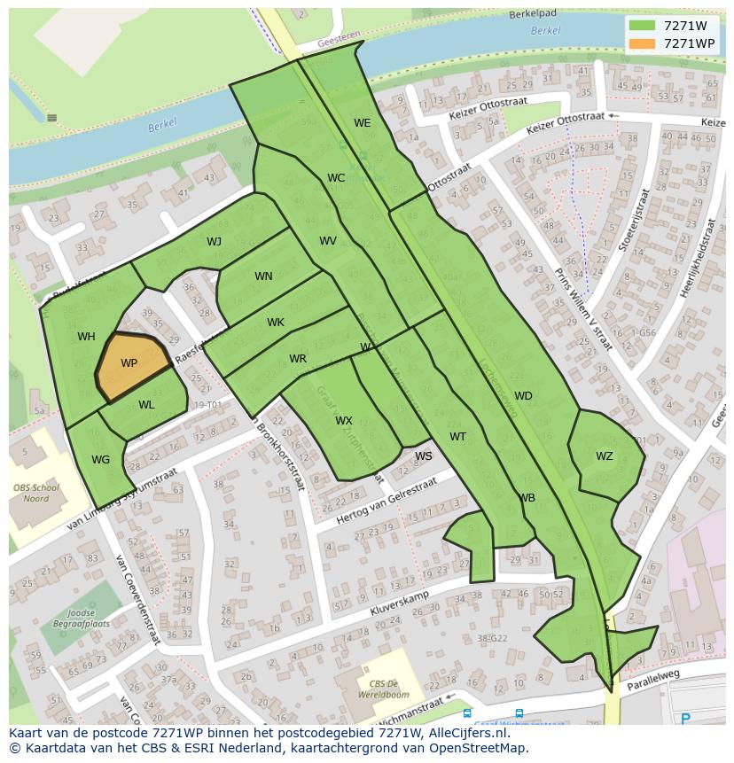 Afbeelding van het postcodegebied 7271 WP op de kaart.