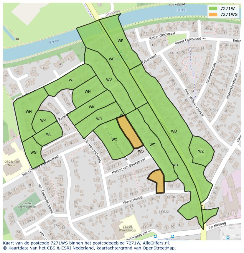 Afbeelding van het postcodegebied 7271 WS op de kaart.