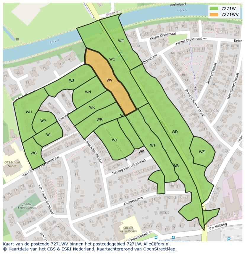 Afbeelding van het postcodegebied 7271 WV op de kaart.