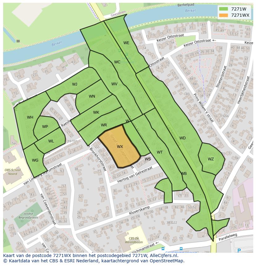 Afbeelding van het postcodegebied 7271 WX op de kaart.