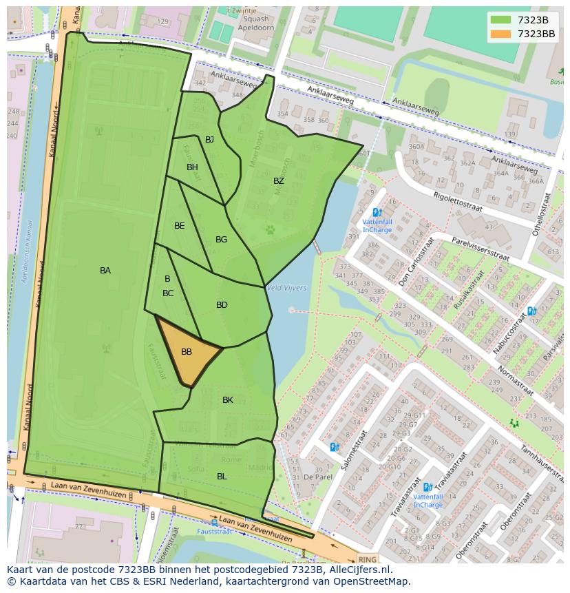 Afbeelding van het postcodegebied 7323 BB op de kaart.