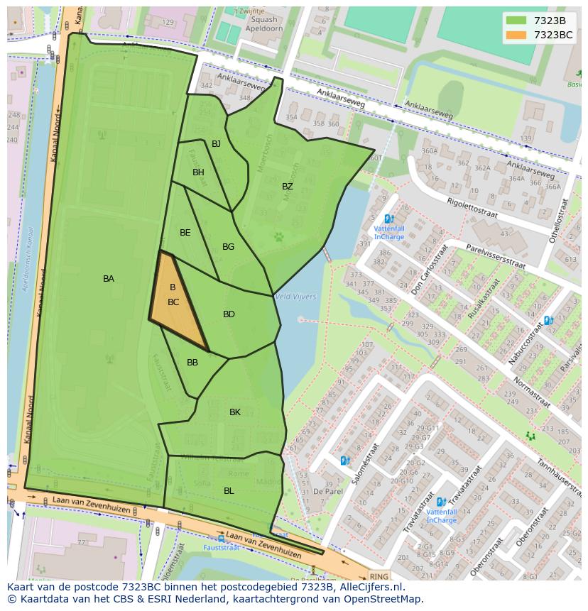Afbeelding van het postcodegebied 7323 BC op de kaart.
