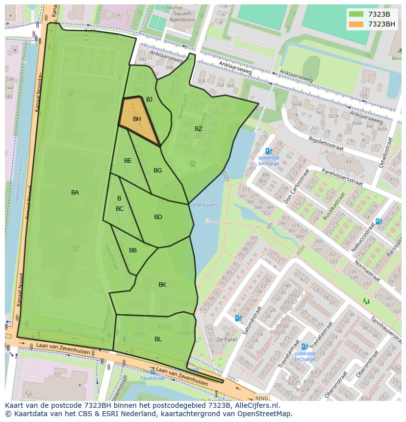 Afbeelding van het postcodegebied 7323 BH op de kaart.