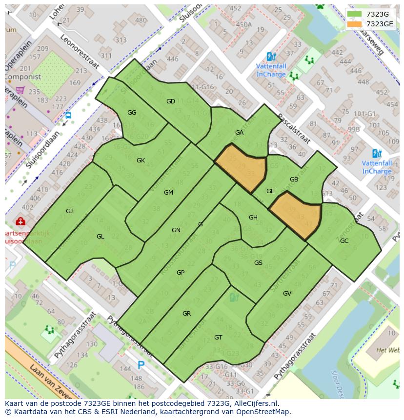 Afbeelding van het postcodegebied 7323 GE op de kaart.