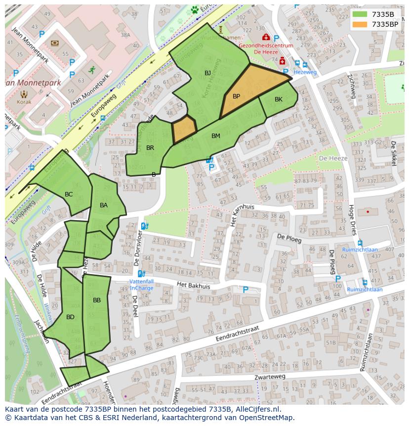 Afbeelding van het postcodegebied 7335 BP op de kaart.