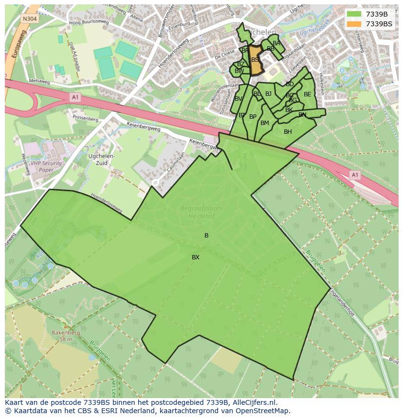 Afbeelding van het postcodegebied 7339 BS op de kaart.