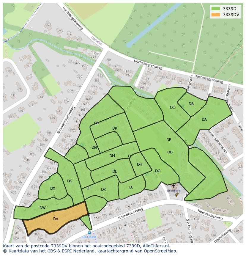 Afbeelding van het postcodegebied 7339 DV op de kaart.