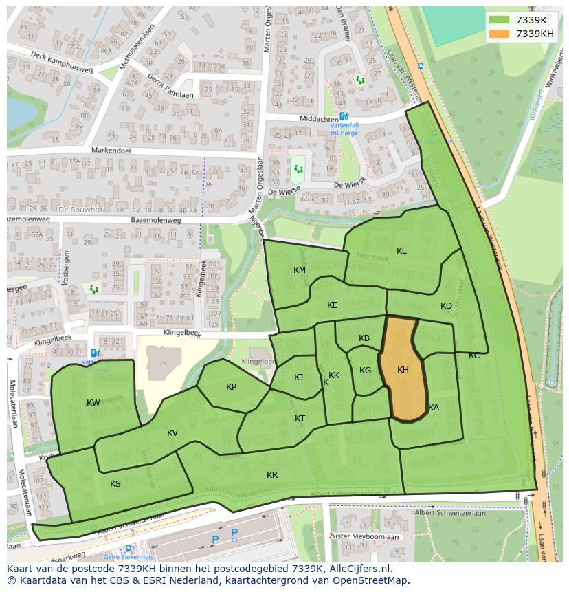 Afbeelding van het postcodegebied 7339 KH op de kaart.
