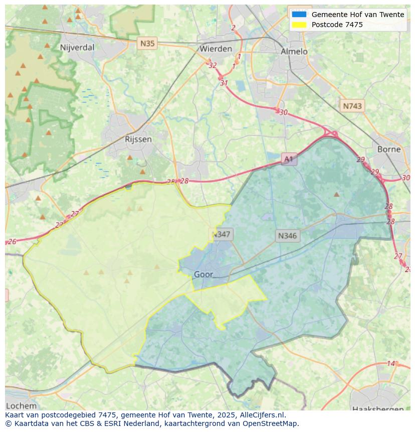 Afbeelding van het postcodegebied 7475 op de kaart.