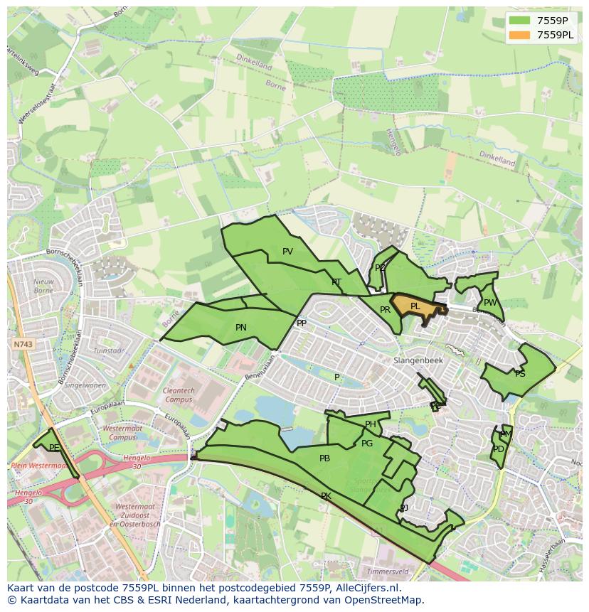 Afbeelding van het postcodegebied 7559 PL op de kaart.