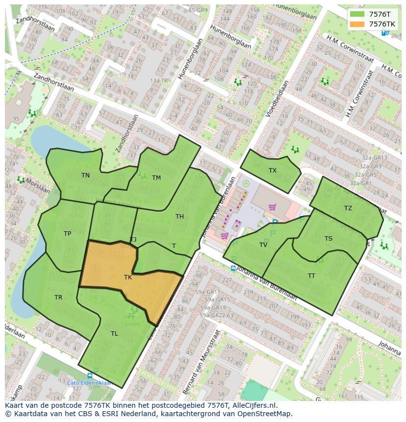 Afbeelding van het postcodegebied 7576 TK op de kaart.