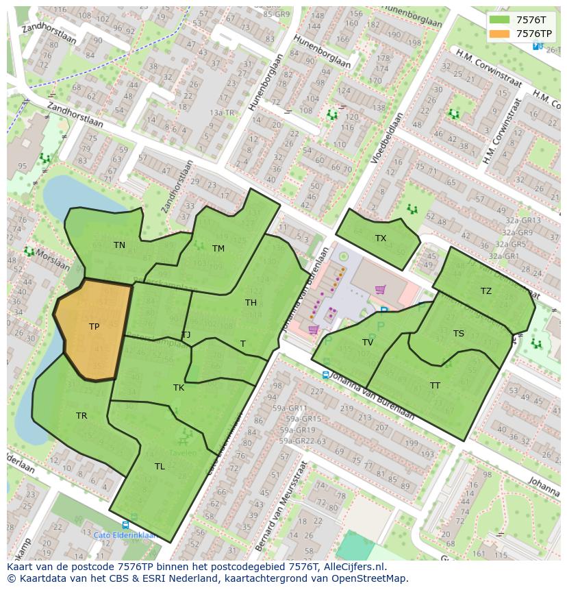 Afbeelding van het postcodegebied 7576 TP op de kaart.