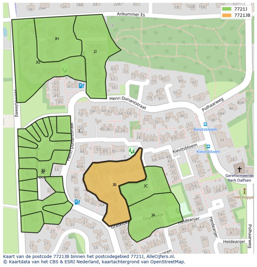 Afbeelding van het postcodegebied 7721 JB op de kaart.