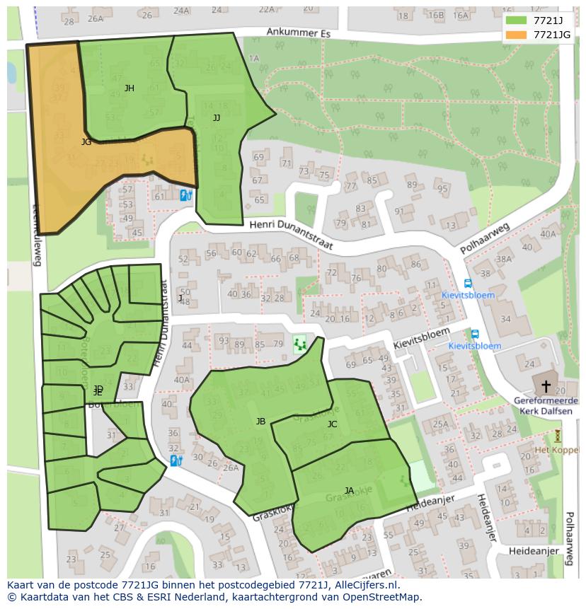 Afbeelding van het postcodegebied 7721 JG op de kaart.