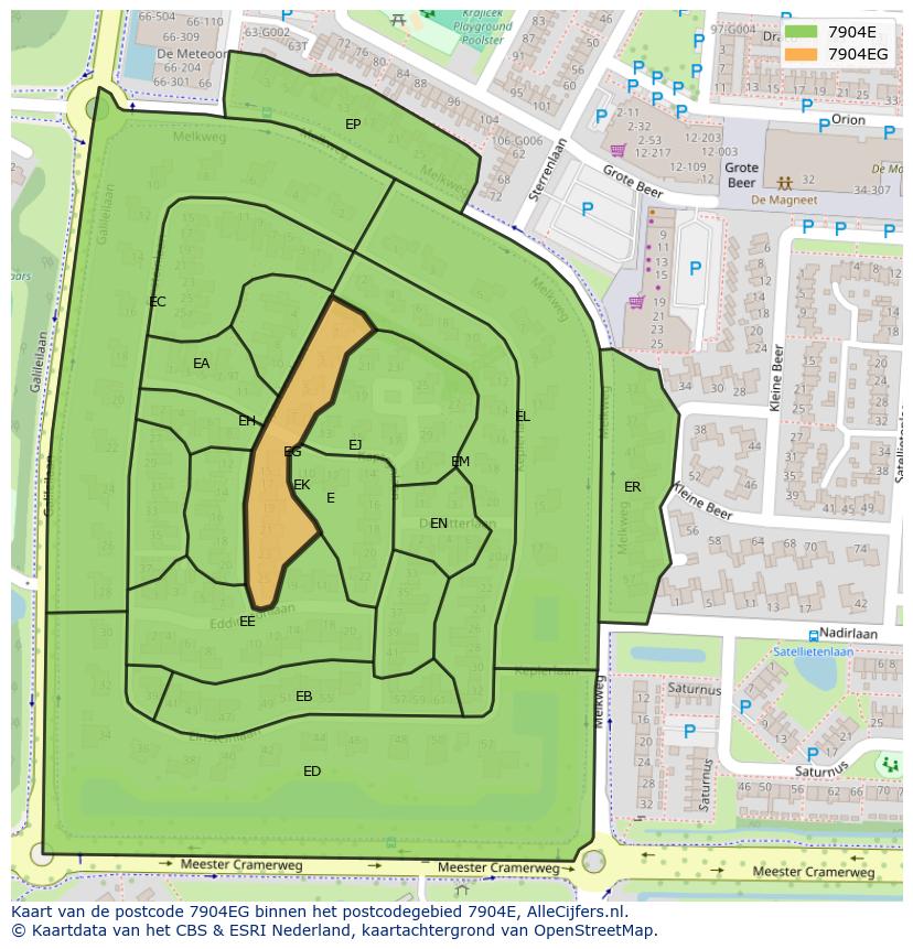 Afbeelding van het postcodegebied 7904 EG op de kaart.