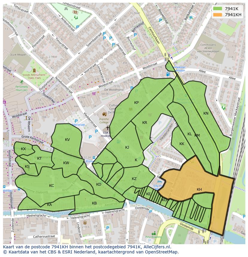 Afbeelding van het postcodegebied 7941 KH op de kaart.
