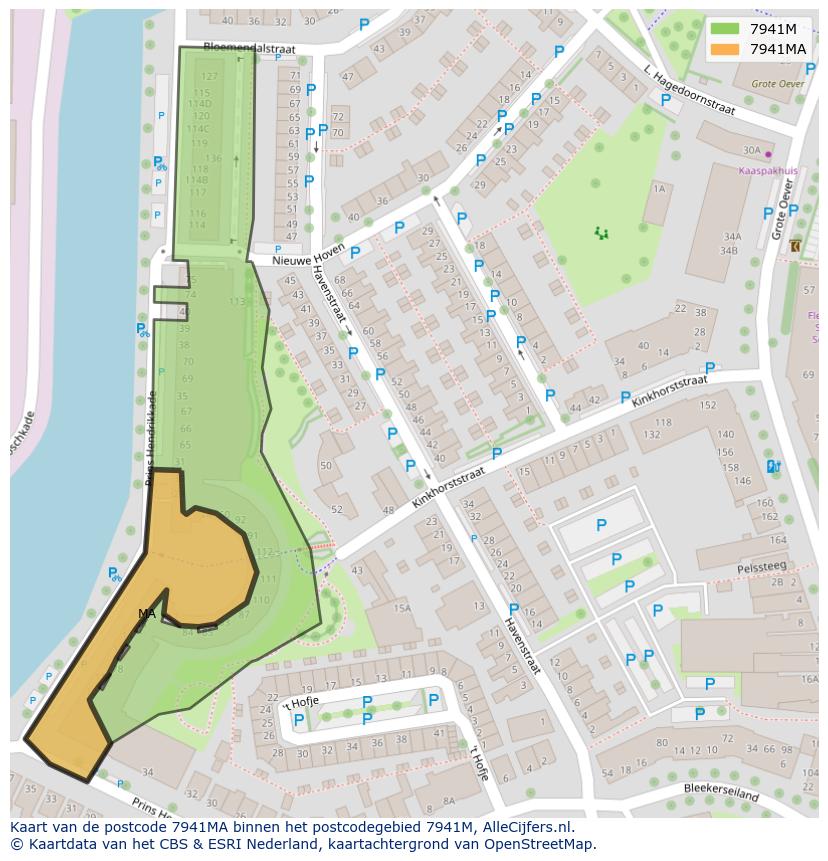 Afbeelding van het postcodegebied 7941 MA op de kaart.
