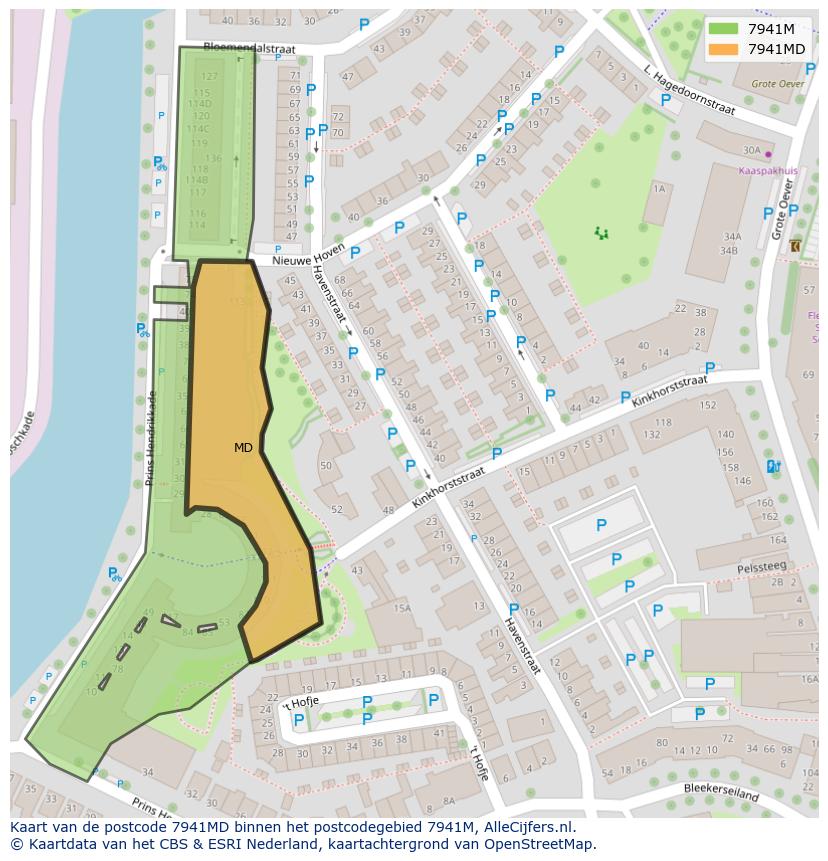 Afbeelding van het postcodegebied 7941 MD op de kaart.