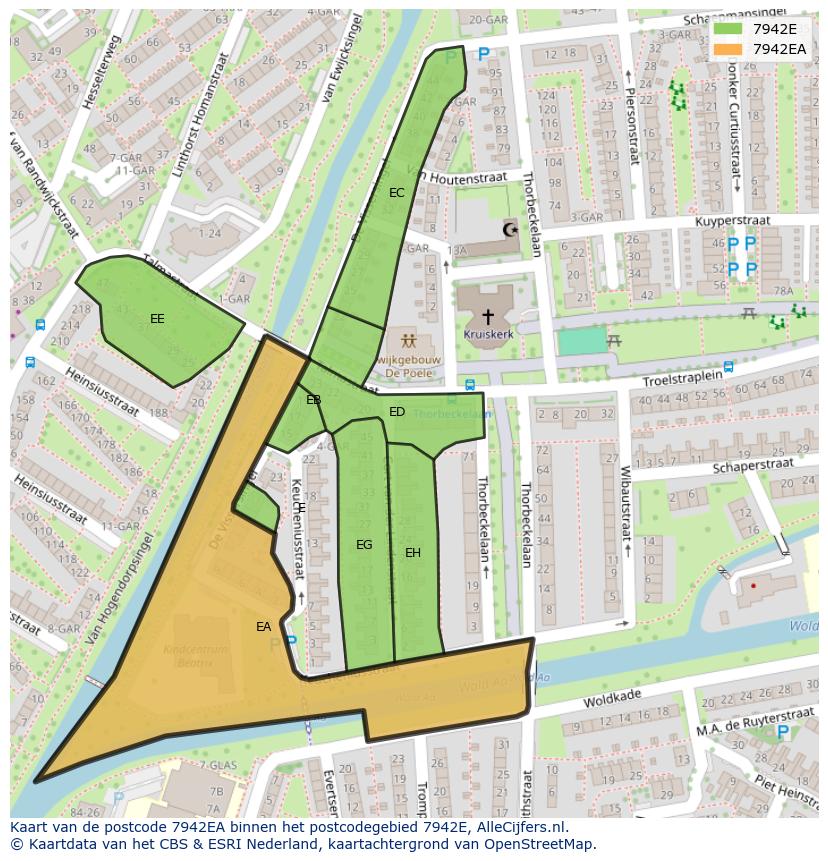 Afbeelding van het postcodegebied 7942 EA op de kaart.