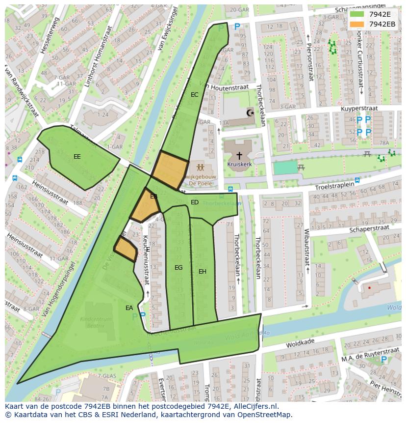 Afbeelding van het postcodegebied 7942 EB op de kaart.