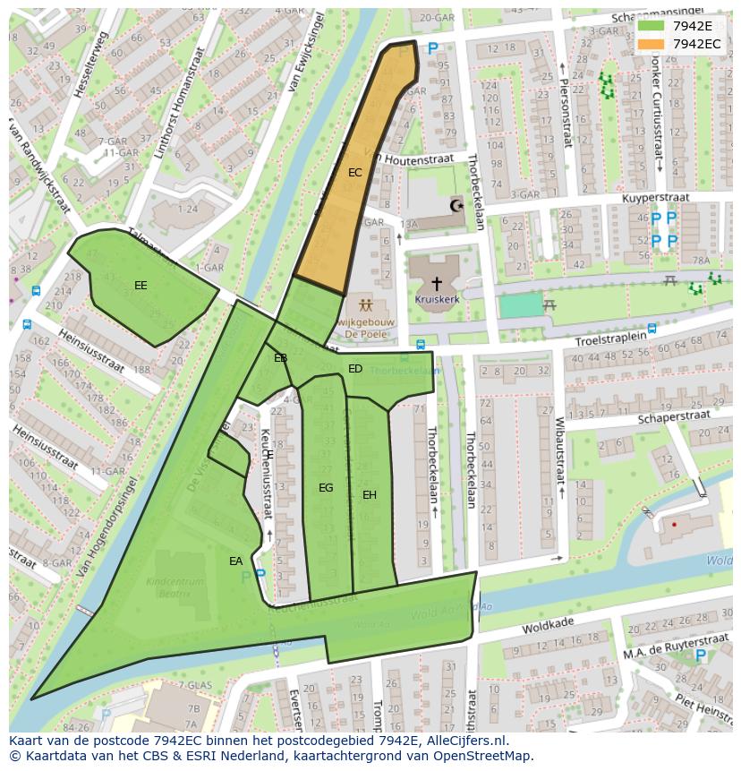 Afbeelding van het postcodegebied 7942 EC op de kaart.