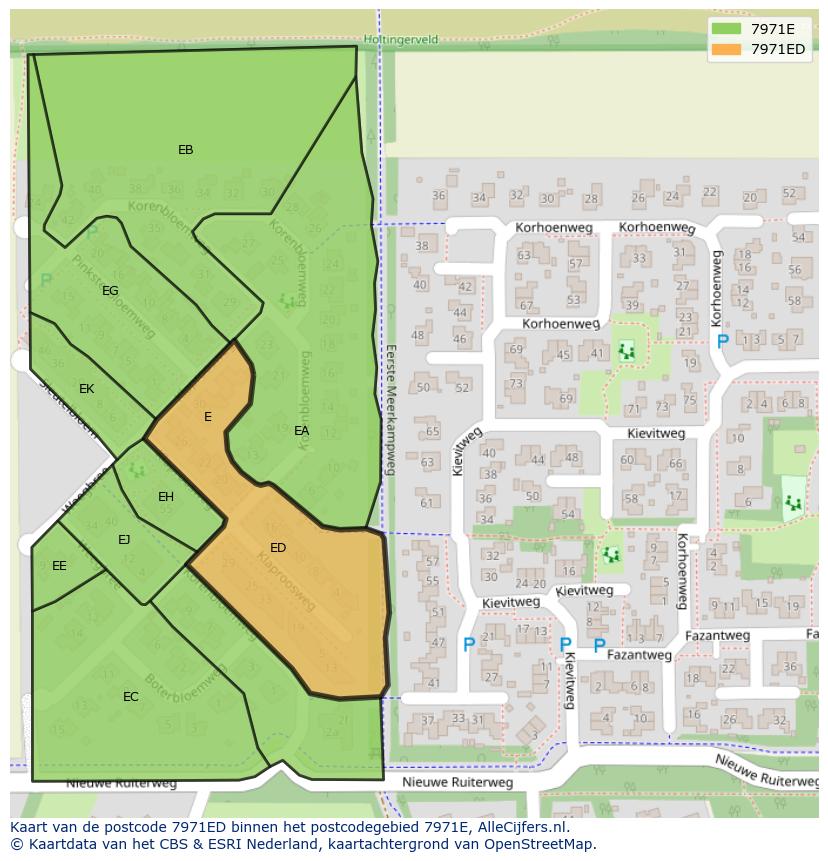 Afbeelding van het postcodegebied 7971 ED op de kaart.