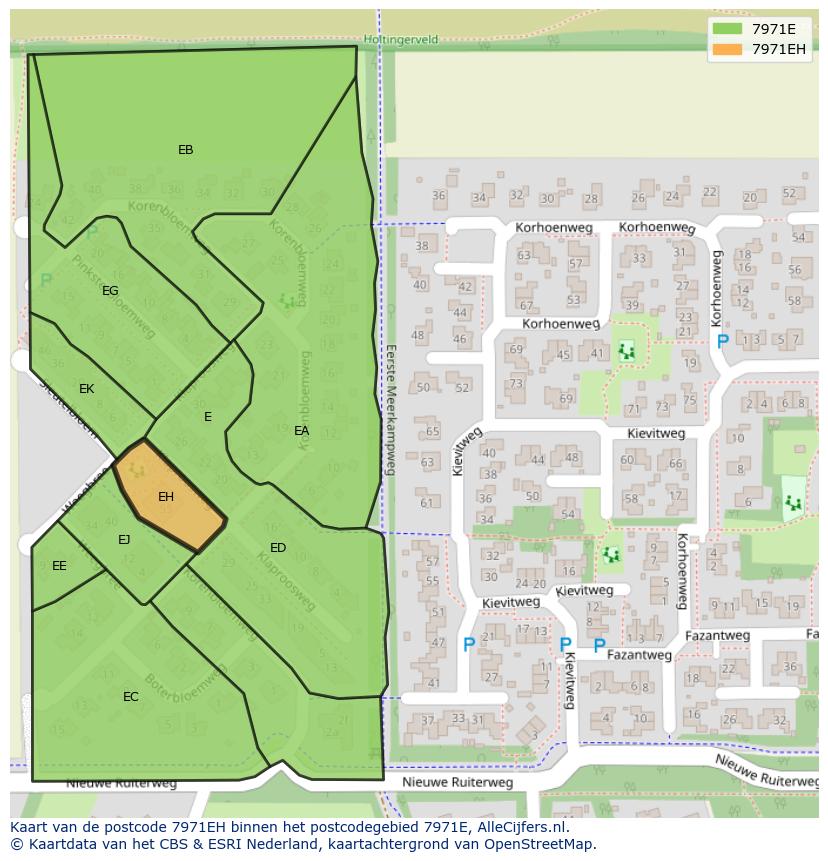 Afbeelding van het postcodegebied 7971 EH op de kaart.
