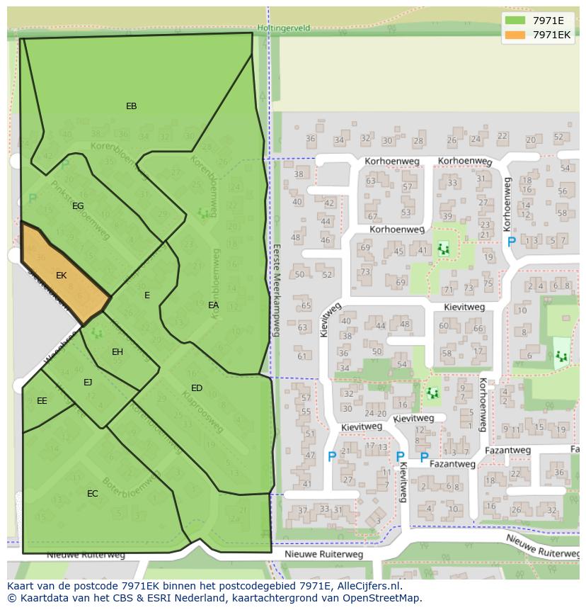 Afbeelding van het postcodegebied 7971 EK op de kaart.
