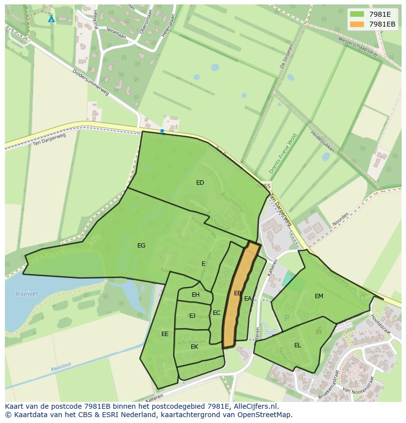 Afbeelding van het postcodegebied 7981 EB op de kaart.