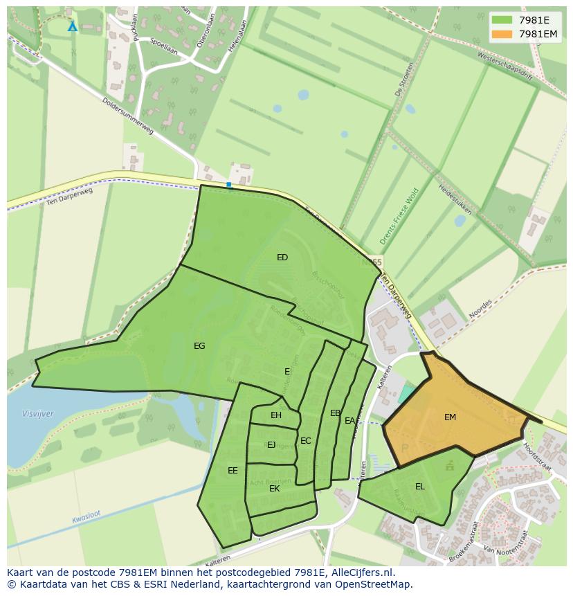 Afbeelding van het postcodegebied 7981 EM op de kaart.