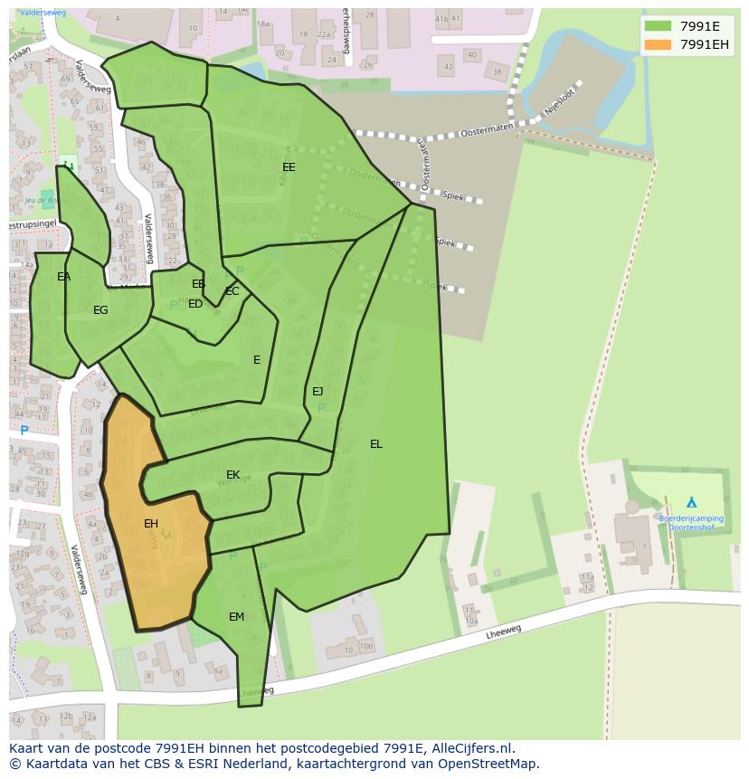 Afbeelding van het postcodegebied 7991 EH op de kaart.