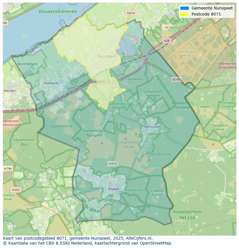 Afbeelding van het postcodegebied 8071 op de kaart.