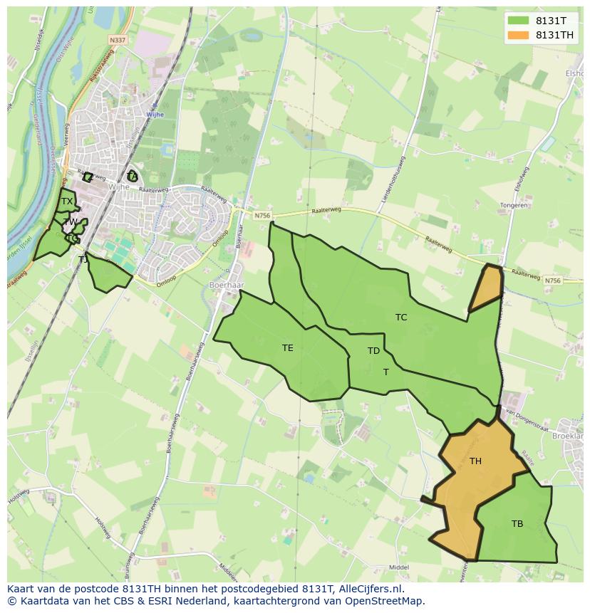 Afbeelding van het postcodegebied 8131 TH op de kaart.